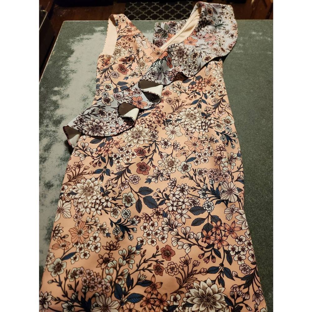 Alexia Admor Fallon Floral Sleeveless Ruffle Dress Sz 6